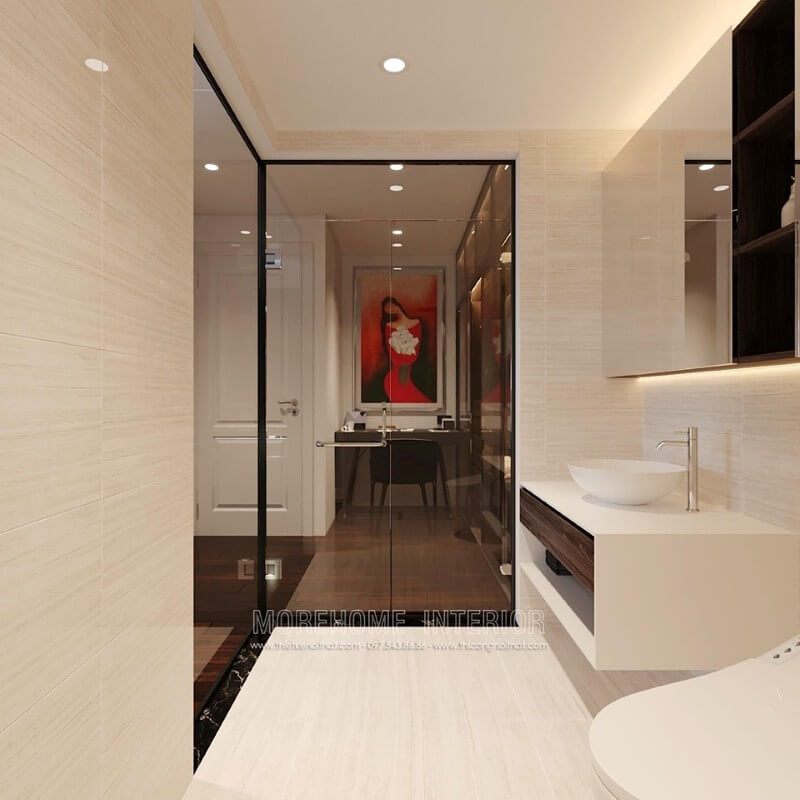 Thiết kế nội thất phòng tắm chung cư sang trọng