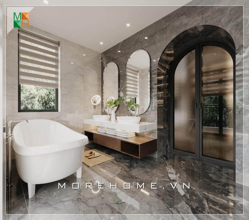 Hai gương soi cao cấp sẽ làm tăng sự tiện nghi trong không gian phòng tắm.
